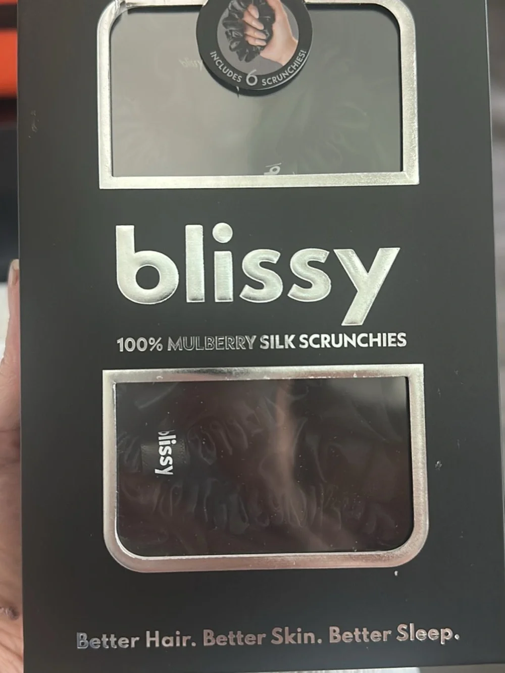 Blissy 100% Mulberry Silk Scrunchies – Black